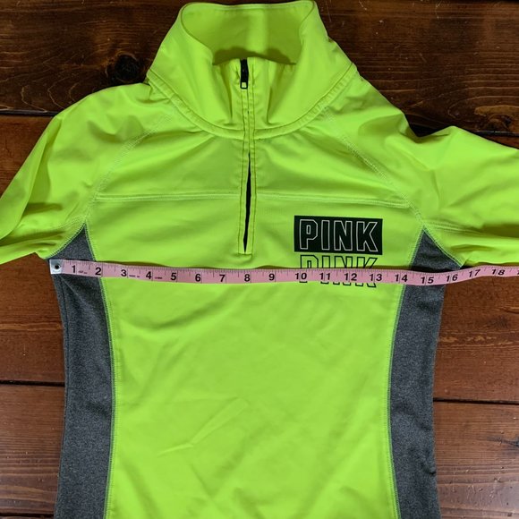 Victoria's Secret 1/4 Zip X-Small Neon Yellow Women's Ultimate Pullover Shirt - Picture 9 of 10